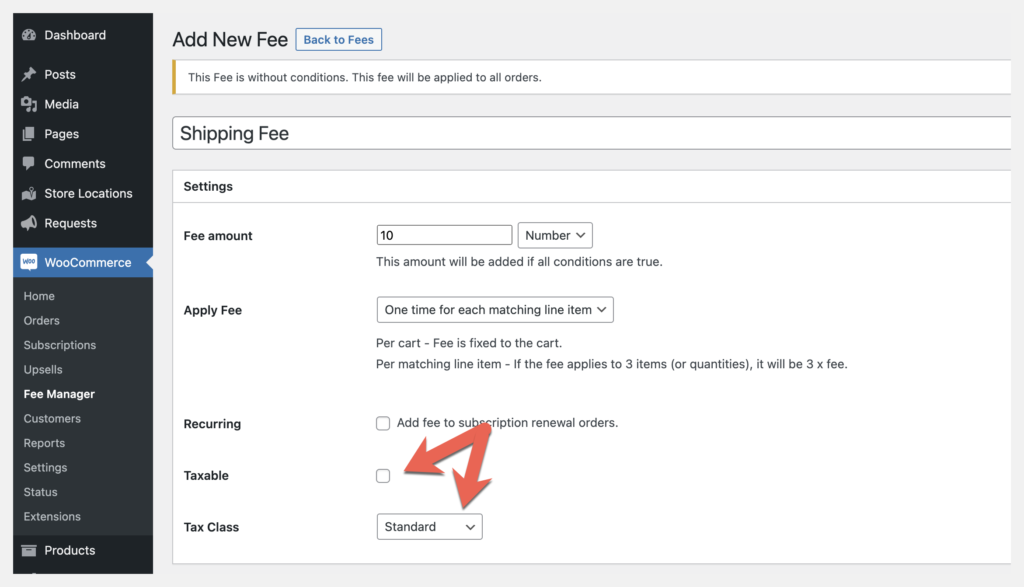 fee manager taxable fee