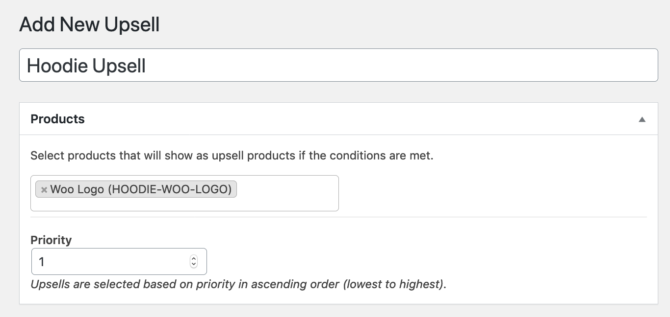 WooCommerce Upsell Title and Product