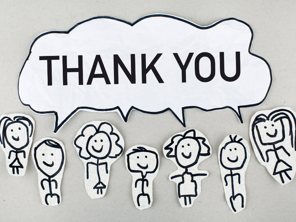 Thank you with stick people