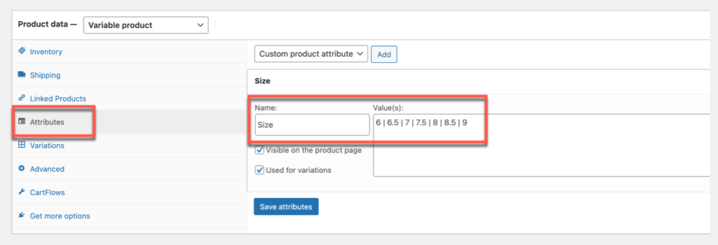 woocommerce product data page add attributes