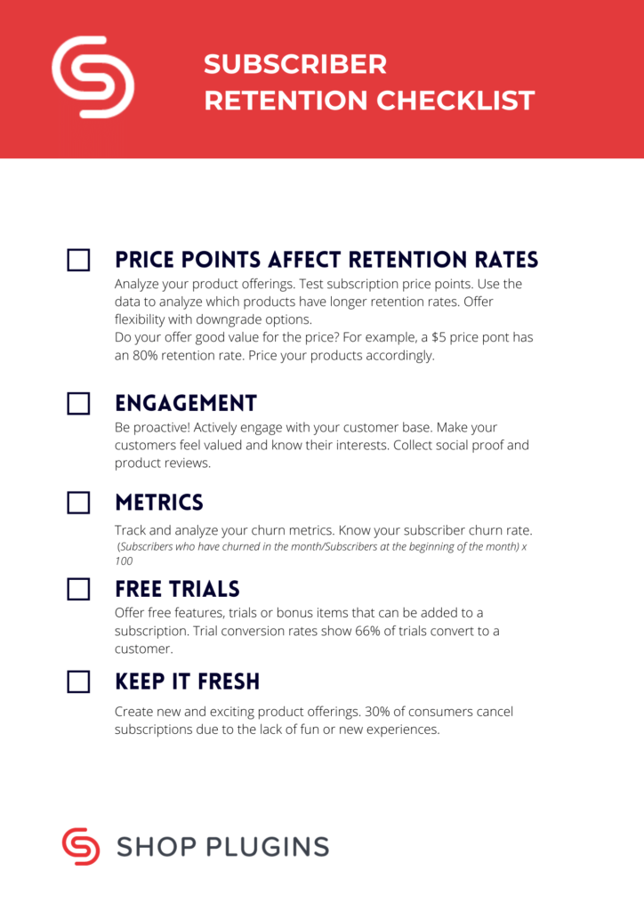 Subscriber Retention Checklist