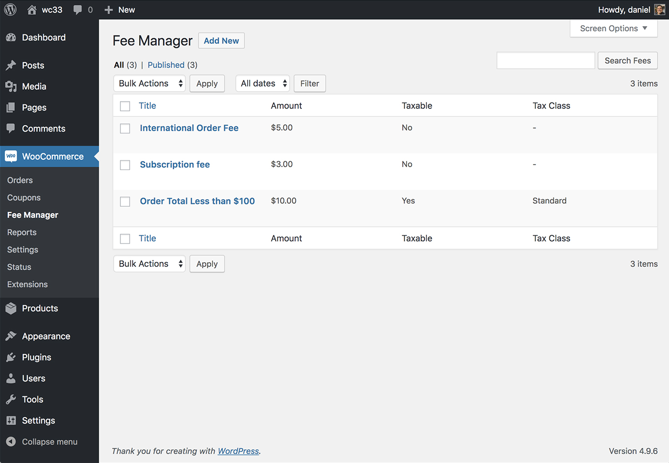  WooCommerce Fee Manager - All Fees