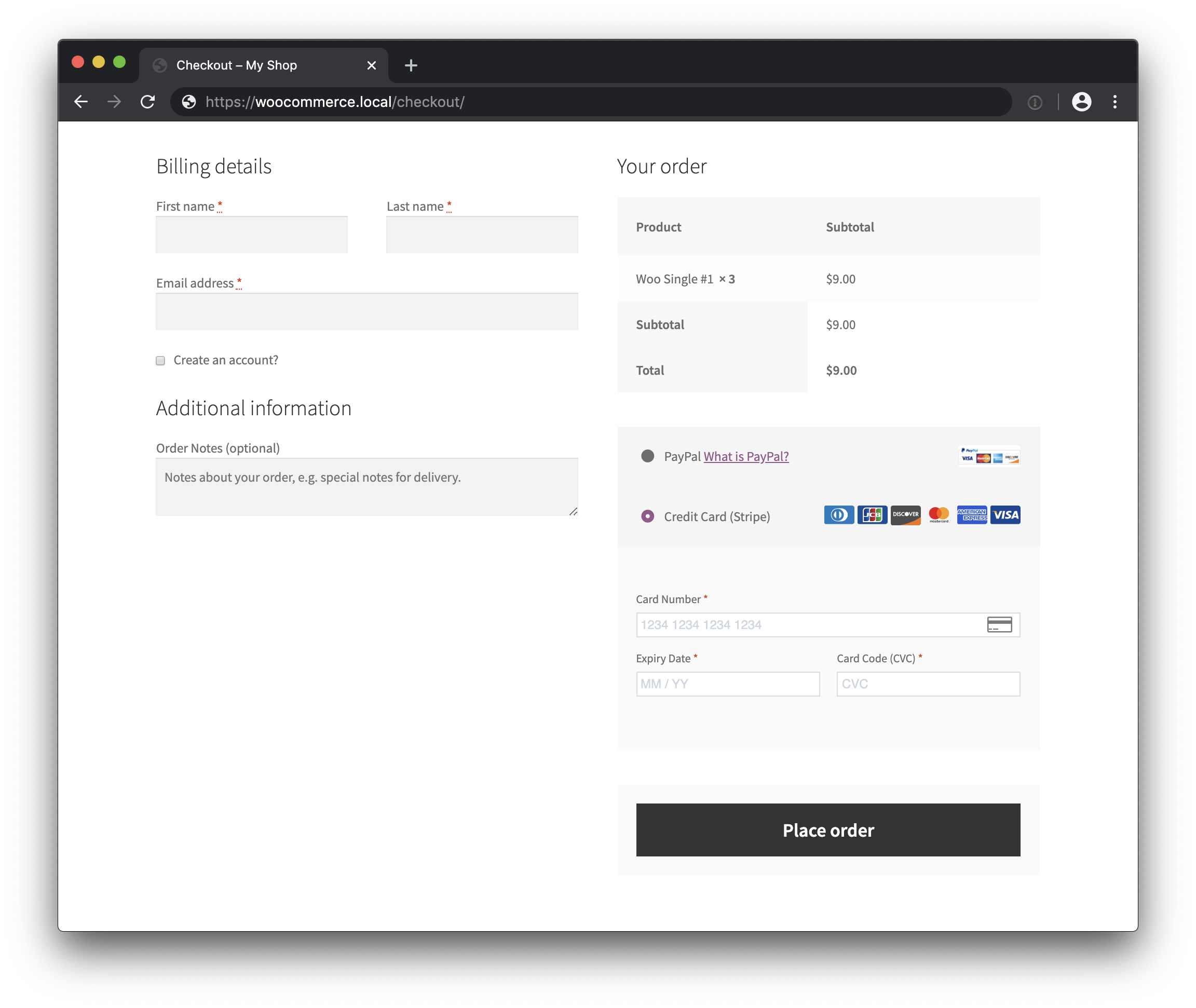 WooCommerce Custom Checkout