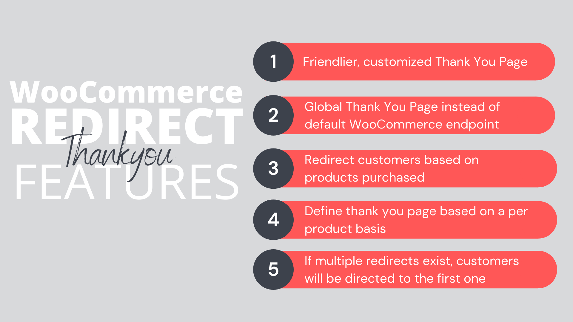 Redirect Thankyou Features